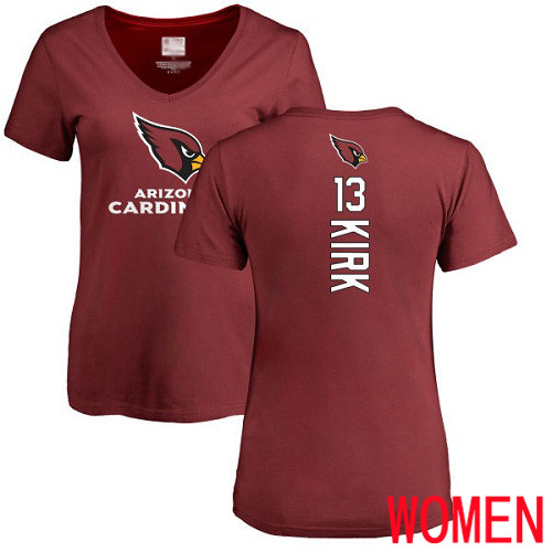 Arizona Cardinals Maroon Women Christian Kirk Backer NFL Football #13 T Shirt->arizona cardinals->NFL Jersey
